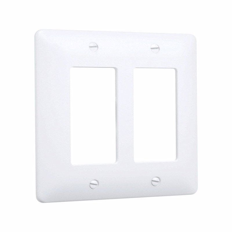 TayMac Masque 5000 Series Textured White 2 gang Plastic Decorator Wall Plate 1 pk