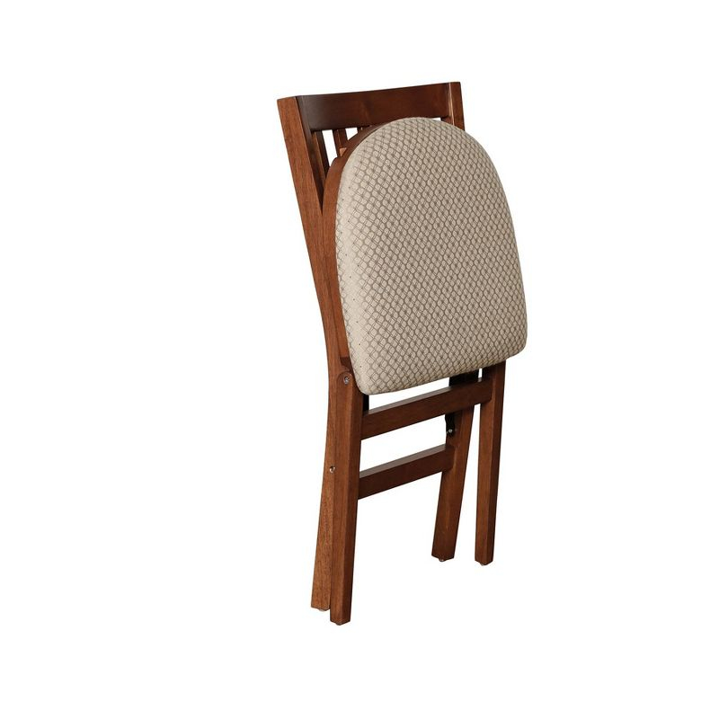 Set of 2 School House Folding Chair Cherry - Stakmore: Upholstered Seat, Wood Frame, No Assembly Required