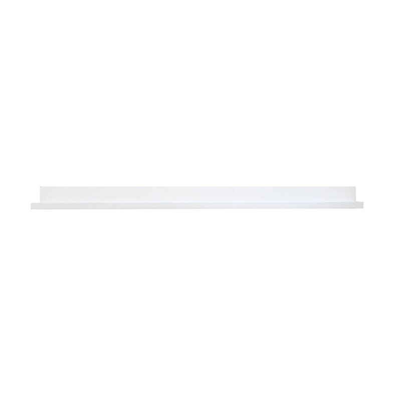 InPlace 72" x 4.5" Picture Ledge Wall Shelf- White: Modern Floating Display, MDF, Includes Mounting Hardware