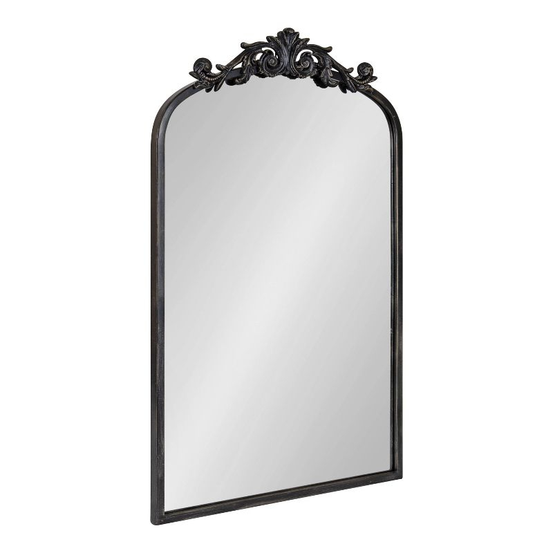 19" x 30.7" Arendahl Traditional Arch Decorative Wall Mirror Black - Kate & Laurel All Things Decor: Elegant Metal Frame