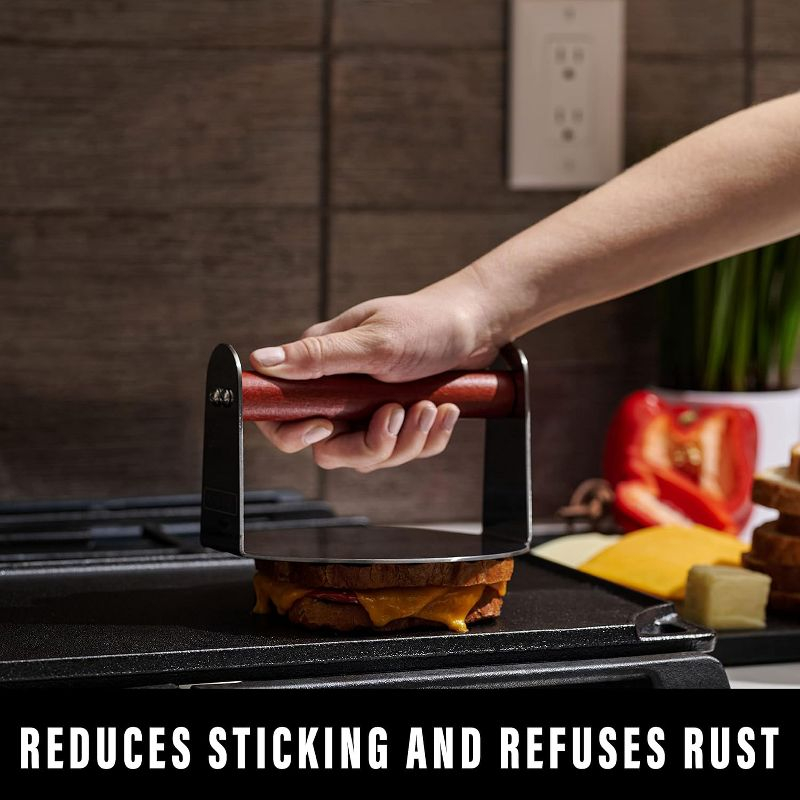 Bellemain 6" Stainless Steel Smash Burger Press with Wooden Handle Perfect for Grill & Griddle