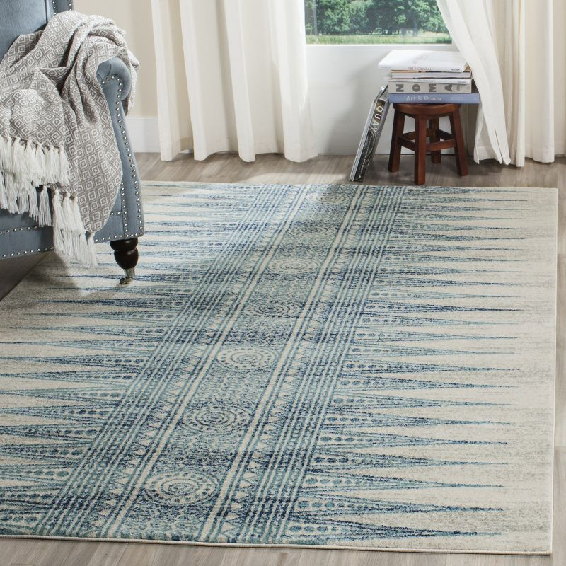 Evoke EVK226 Power Loomed Indoor Accent Rug - Ivory/Turquoise - 3'x5' - Safavieh