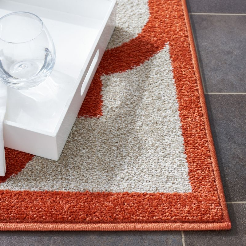 Amherst AMT423 Power Loomed Indoor Runner Rug - Beige/Orange - 2'3"x11' - Safavieh