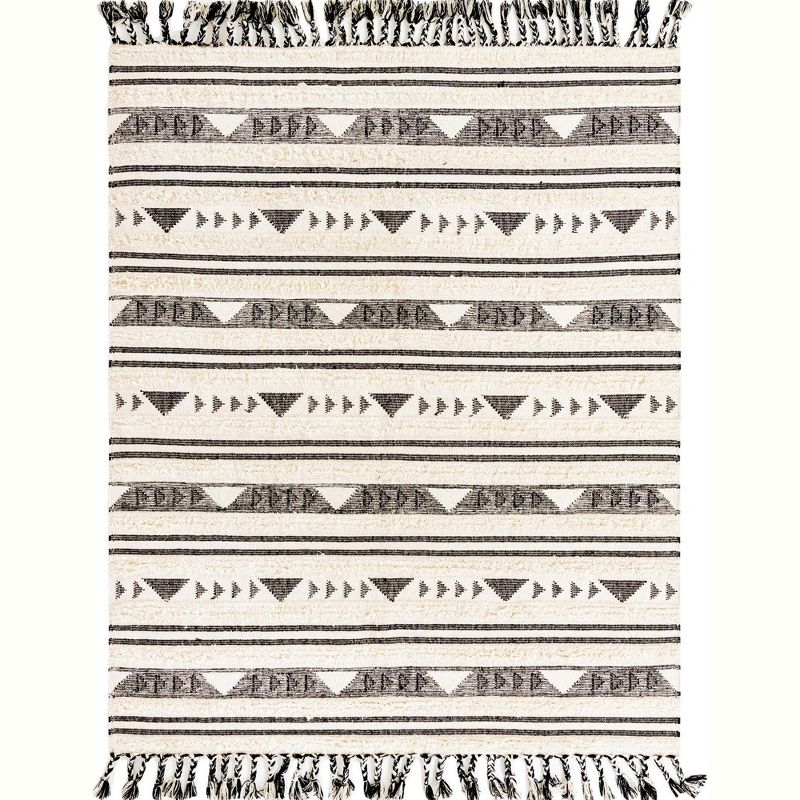 Unique Loom Mesa Collection Area Rug - Siphon (8'  x 10' Rectangle Charcoal/Cream)