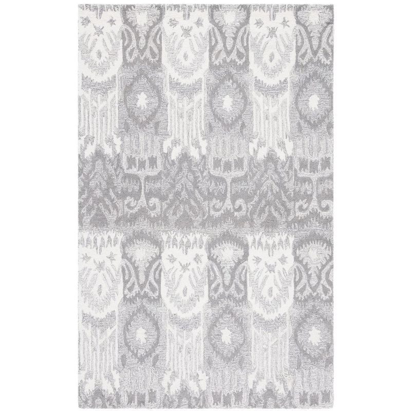 Ikat IKT653 Hand Tufted Area Rug - Grey/Ivory - 3'x5' - Safavieh.