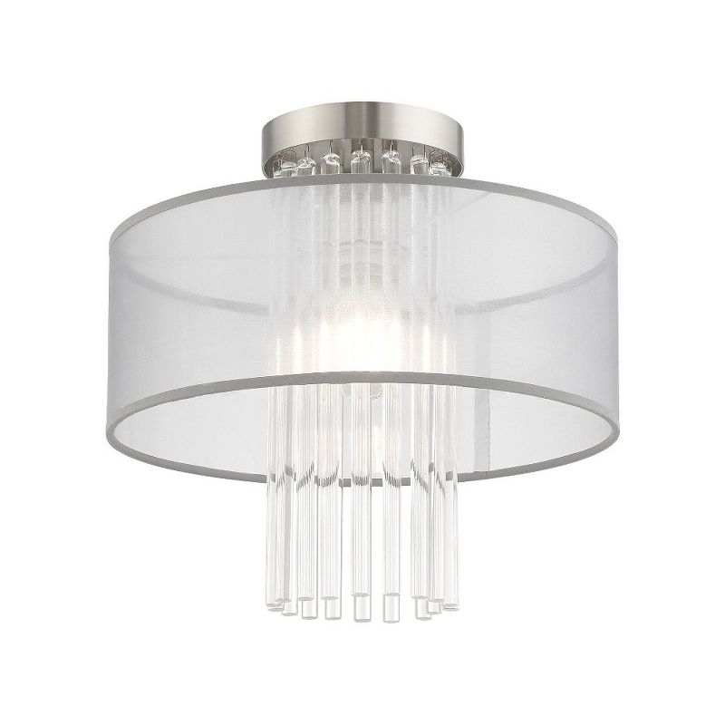 Livex Lighting Alexis 1 - Light Flush Mount in  Brushed Nickel