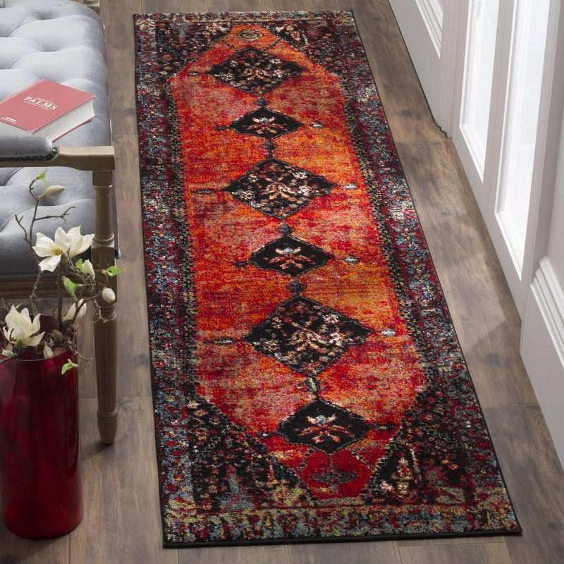 Vintage Hamadan VTH217 Power Loomed Indoor Runner Rug - Orange/Multi - 2'3"x10' - Safavieh.