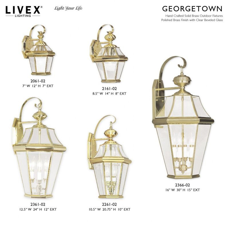Livex Lighting Georgetown 3 - Light Wall Light in  Polished Brass