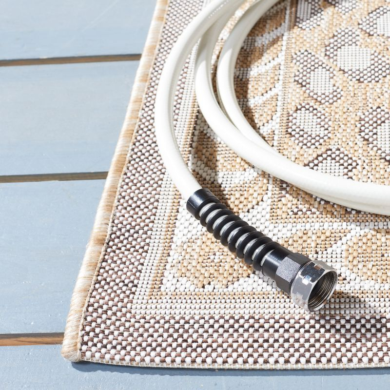 Courtyard CY6100 Power Loomed Indoor/Outdoor Accent Rug - Beige/Gold - 2'x3'7" - Safavieh.