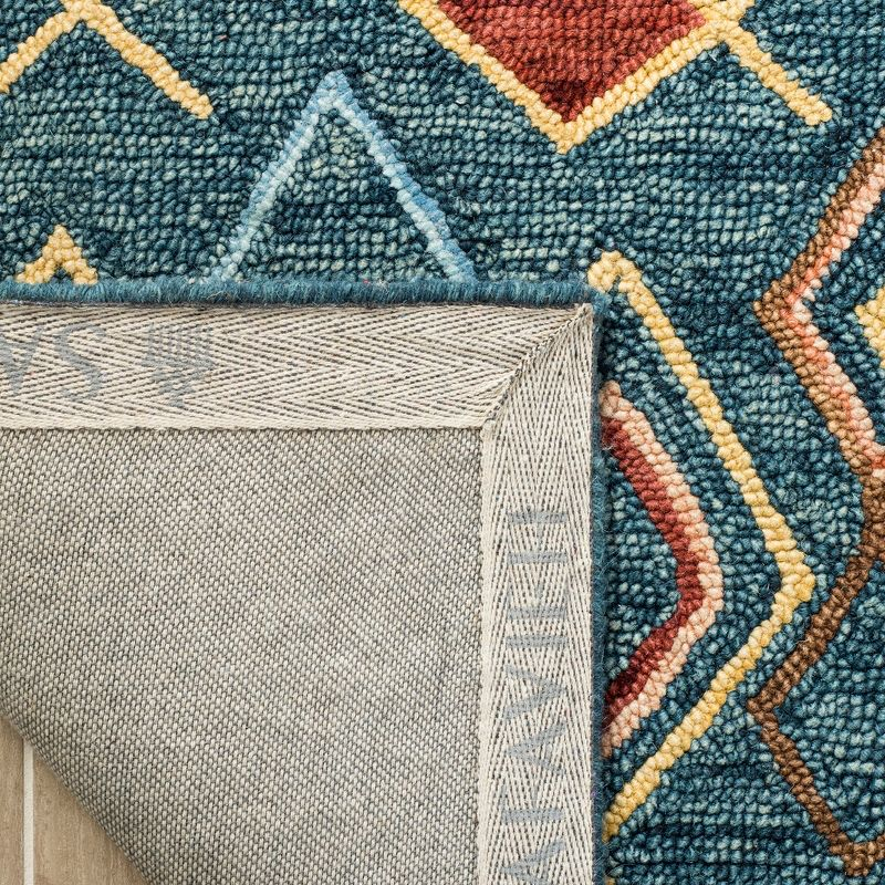 Suzani SZN314 Hand Hooked Indoor Area Rug - Dark Blue/Multi - 8'x10' - Safavieh