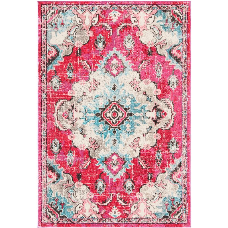 Madison MAD484 Power Loomed Indoor Accent Rug - Fuchsia/Light Blue - 3'x5' - Safavieh