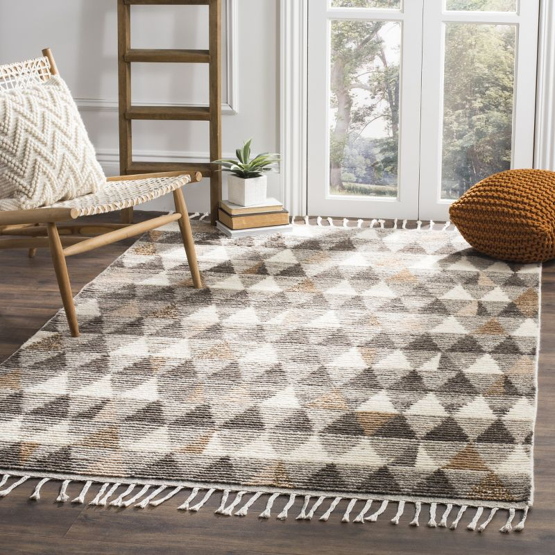 Kenya KNY120 Hand Knotted Area Rug - Ivory/Multi - 9'x12' - Safavieh
