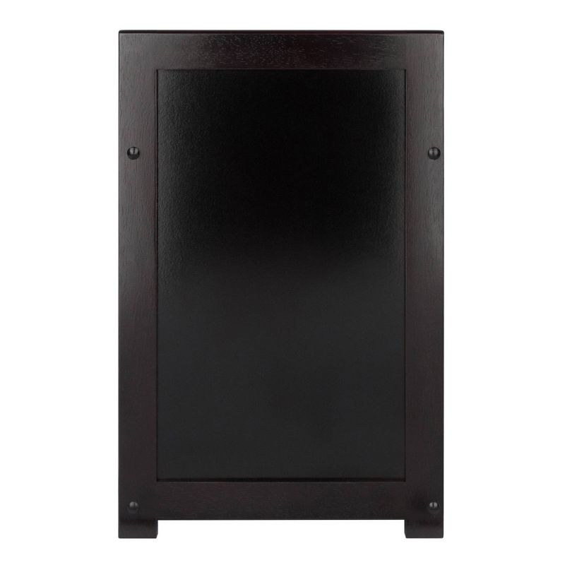 Addison Storage Bench with 3 Section - Dark Espresso - Winsome: Entryway Organizer, Bedroom Faux Leather Ottoman