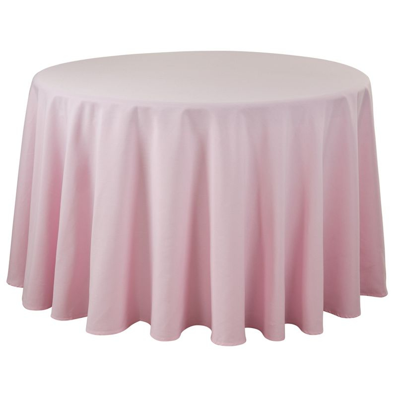 Saro Lifestyle Solid Color Everyday Tablecloth, Pink, 120" Round