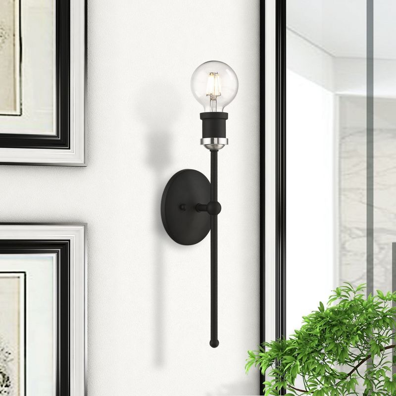 Livex Lighting Lansdale 1 - Light Sconce in  Black/Brushed Nickel