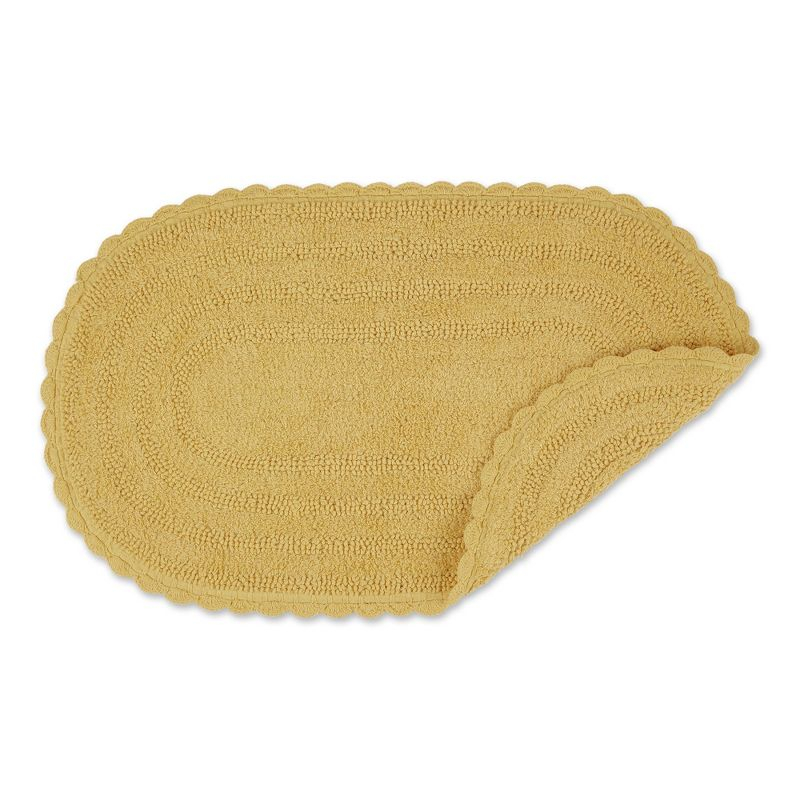 Design Imports Yellow Large Oval Crochet Bath Mat