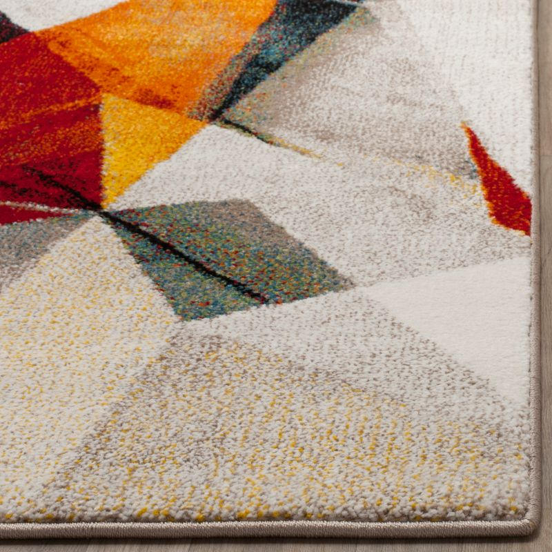 Porcello PRL6940 Power Loomed Indoor Area Rug - 9'x12' - Light Grey/Orange - Safavieh