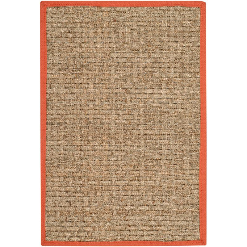 Natural Fiber NF114 Power Loomed Indoor Accent Rug - Natural/Rust - 2'x3' - Safavieh.