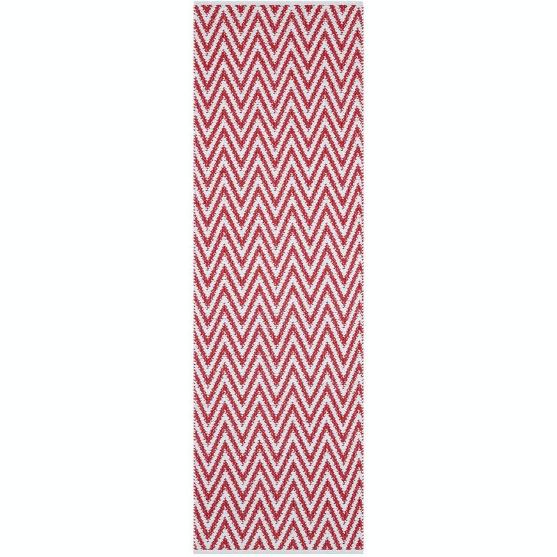 Montauk MTK812 Hand Woven Indoor Runner Rug - Red/Ivory - 2'3"x7' - Safavieh.