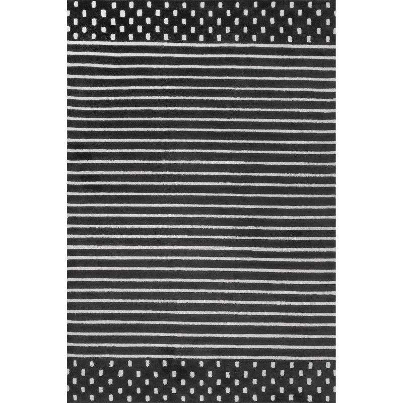 Nuloom Mandia Striped Wool Area Rug, 9' x 12', Charcoal