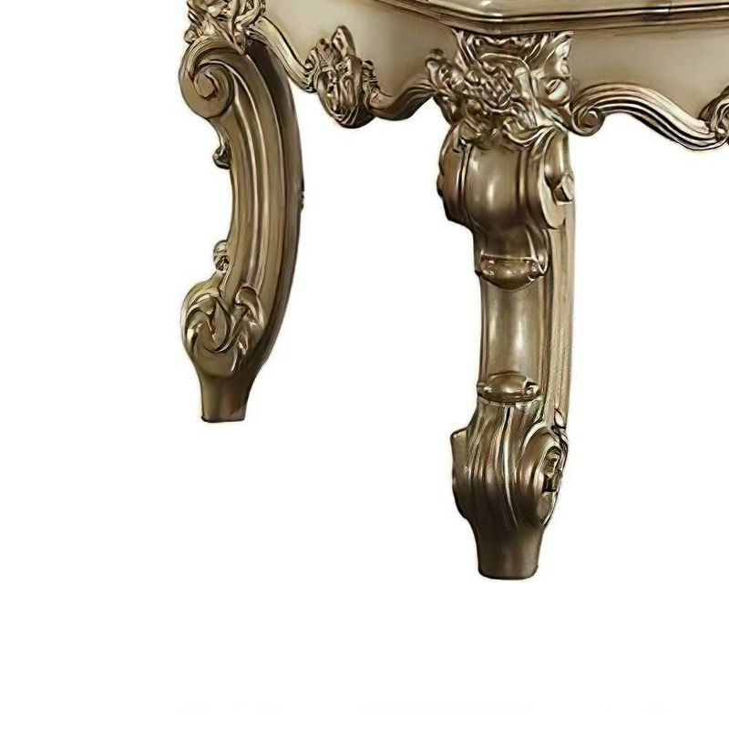 26" Vendome Li Accent Table Gold Patina/Bone White - Acme Furniture