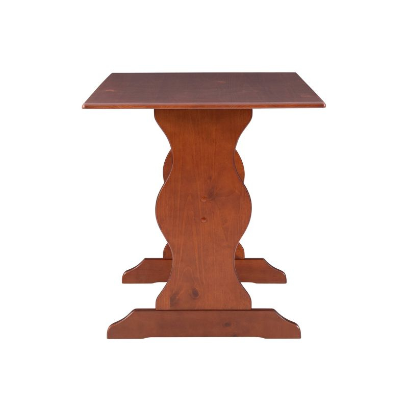 Chelsea Traditional Dining Table Walnut - Linon: Corner Nook, Seats 5, Pine Frame