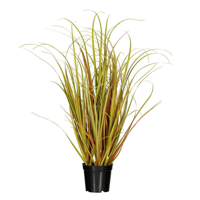 Vickerman 24" PVC Artificial Potted Mixed Brown Grass. In a 5"Lx5"Wx3.75"H base.
