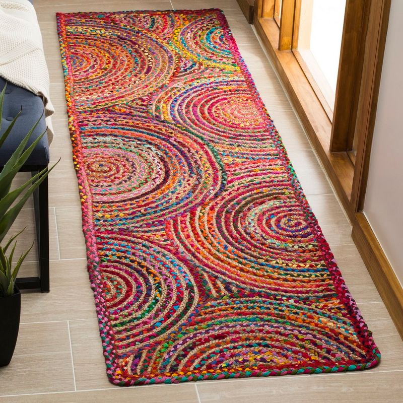 Cape Cod CAP203 Woven Indoor Runner Rug - Red/Multi - 2'3"x10' - Safavieh