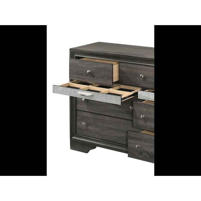 63" Naima Dresser Gray - Acme Furniture: 9-Drawer Storage, Jewelry Compartment, Felt Lined, Metal Glides