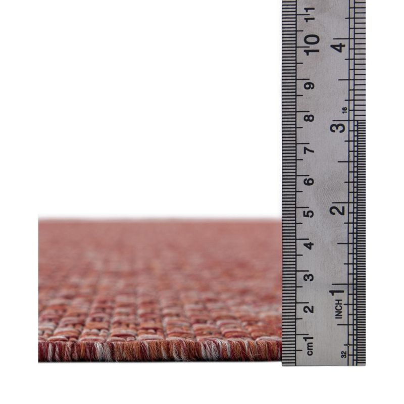 Unique Loom 6' 1 x 9' 0 Rectangle Indoor/Outdoor Solid Rust Red Area Rug