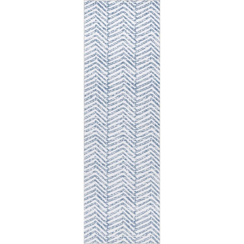 Nuloom Rosanne Pet Friendly Machine Washable Geometric Area Rug, Runner 2' 6" x 8', Blue