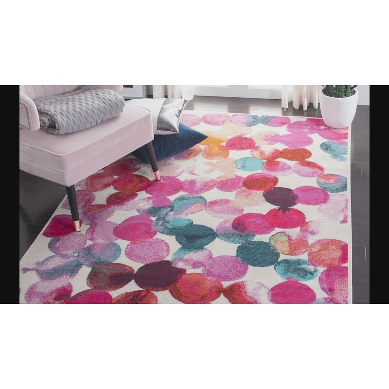 Lillian LLN377 Power Loomed Area Rug - Rose/Light Blue - 8'x10' - Safavieh