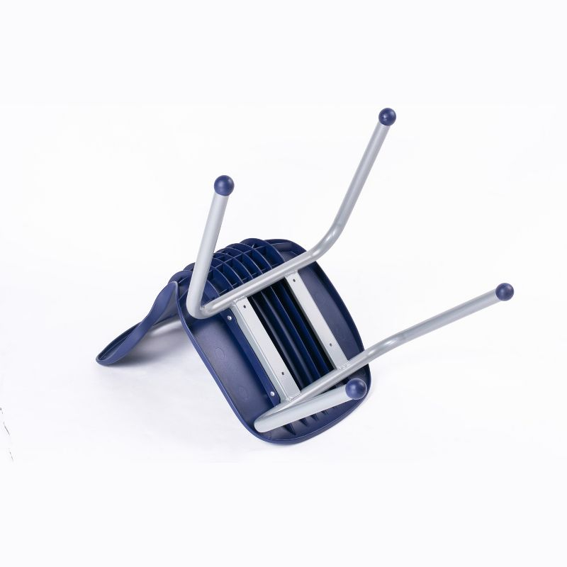 School Student Stack Chair - Luxurious and Comfortable with Riveted Frame 14'' Blue - for Classrooms in Home Learning or Office - Pack of 4 Chairs