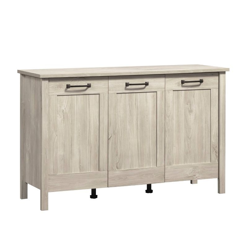 Sauder Horizontal Storage Cabinet with 3 Adjustable drawers Chalk Oak