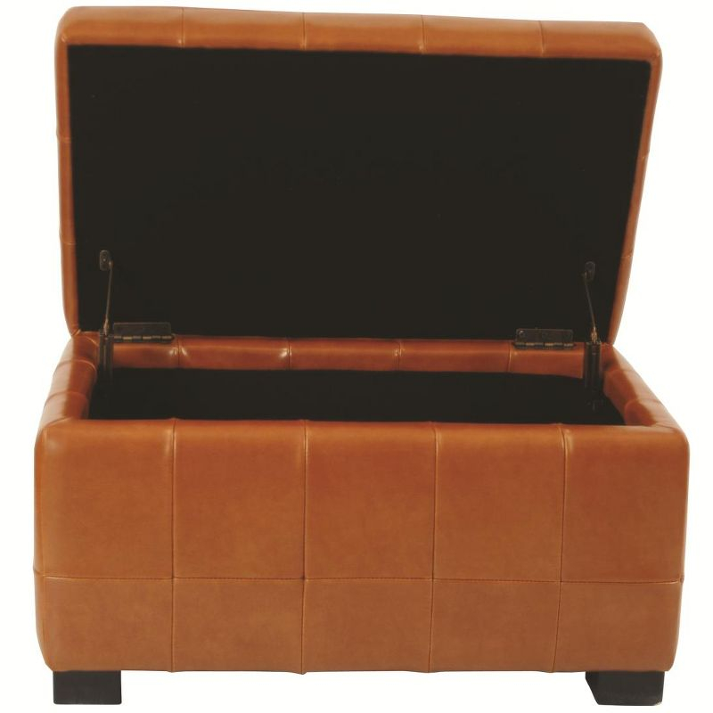 Manhattan Small Storage Ottoman - HUD4201 - Saddle - Safavieh Couture