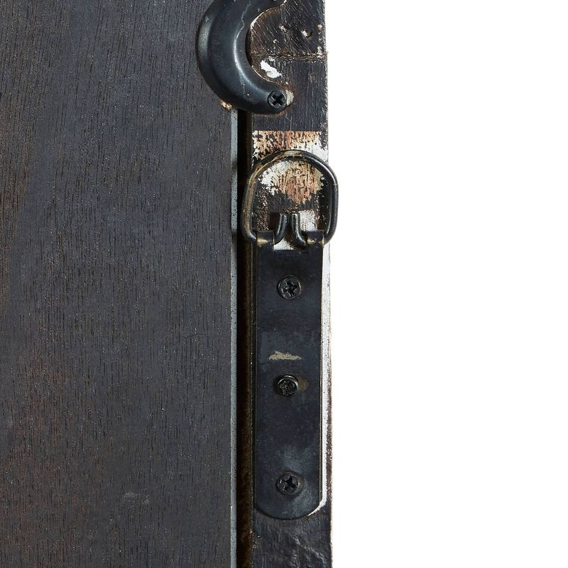 25" x 42" Distressed Wood Arched Window Wall Mirror White - Olivia & May: Antiqued Finish, MDF Frame, No Assembly Required