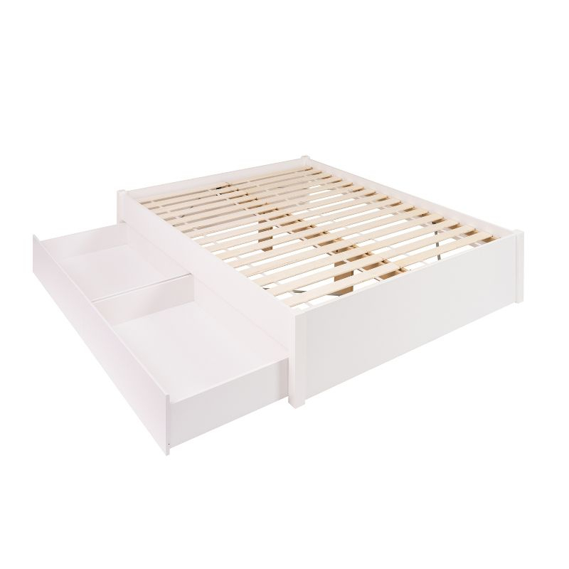 Queen Select 4 - Post Platform Bed with 2 Drawers White - Prepac