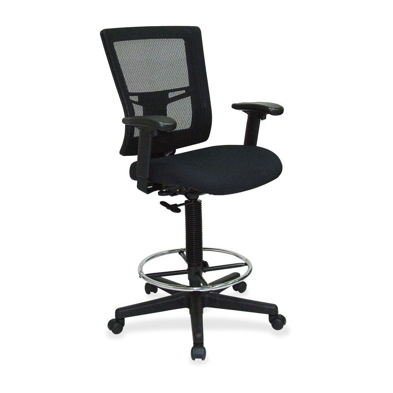 Lorell Mesh Back Drafting Stool - Black Seat