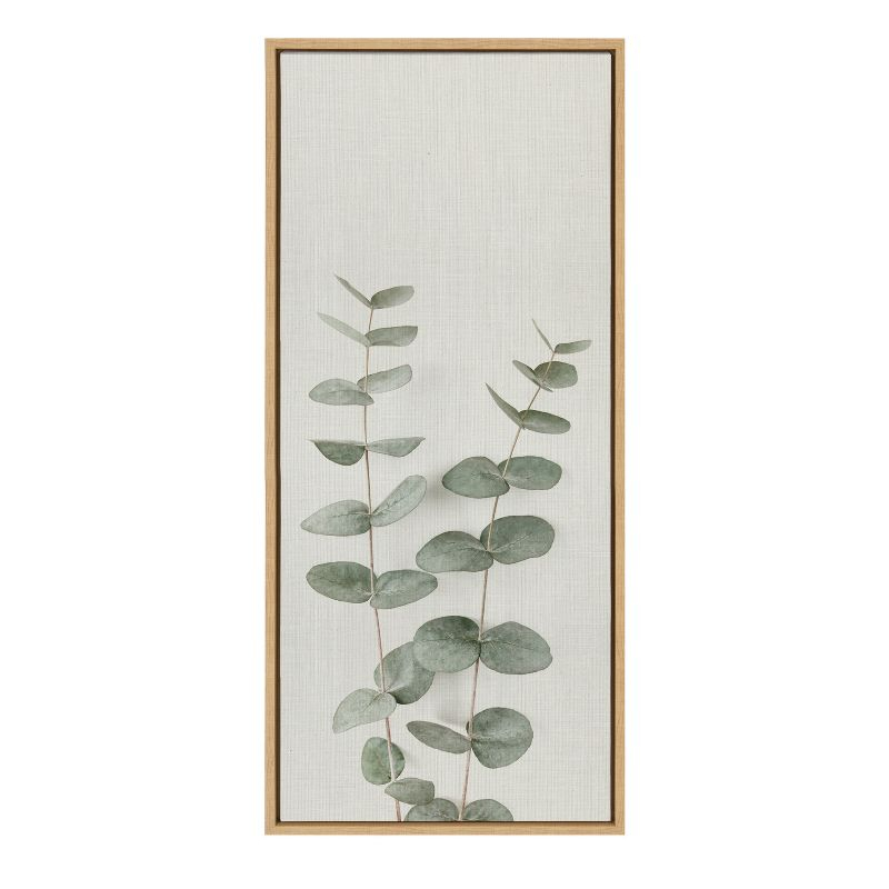 Kate and Laurel Sylvie Eucalyptus Botanical II Framed Canvas by The Creative Bunch Studio, 18x40, Natural