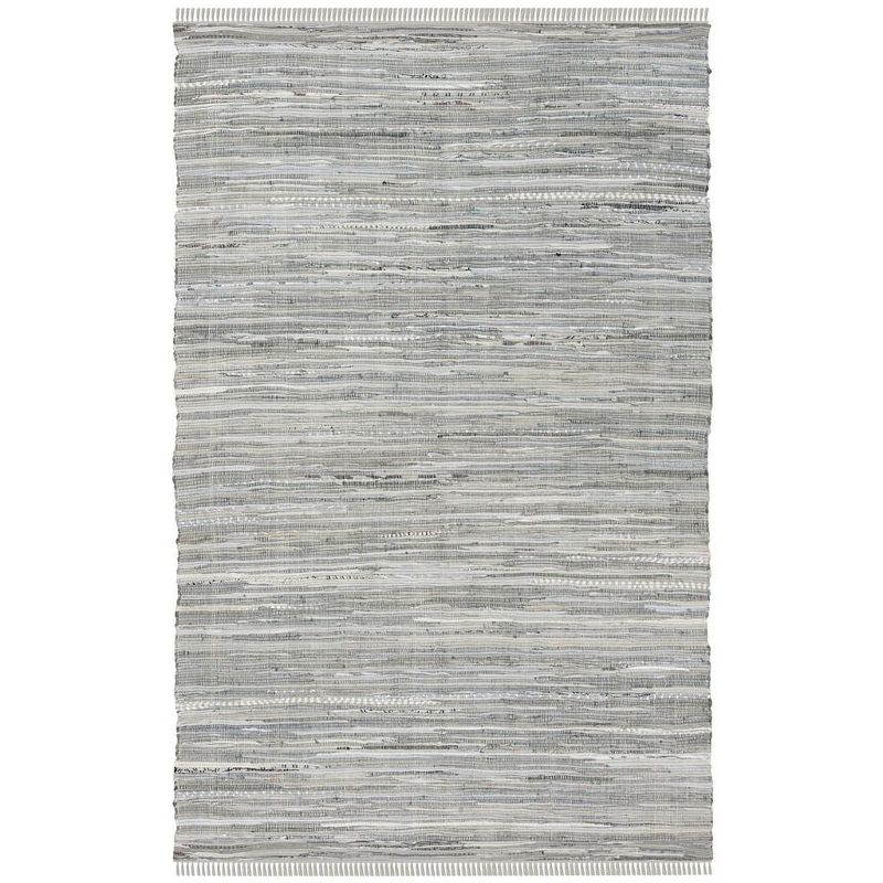 Rag Rug RAR121 Hand Woven Indoor Area Rug - 6'x9' - Grey - Safavieh