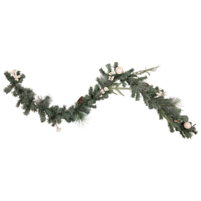 Northlight Pre-Lit LED Mixed Pine and Berries B/O Christmas Garland - 6' x 12" - Warm White Lights