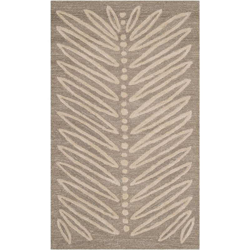 Martha Stewart Chevron Leaves - MSR3612 - Indoor Hand Tufted Accent Rugs - Chamois Beige - 2'6"x4'3"