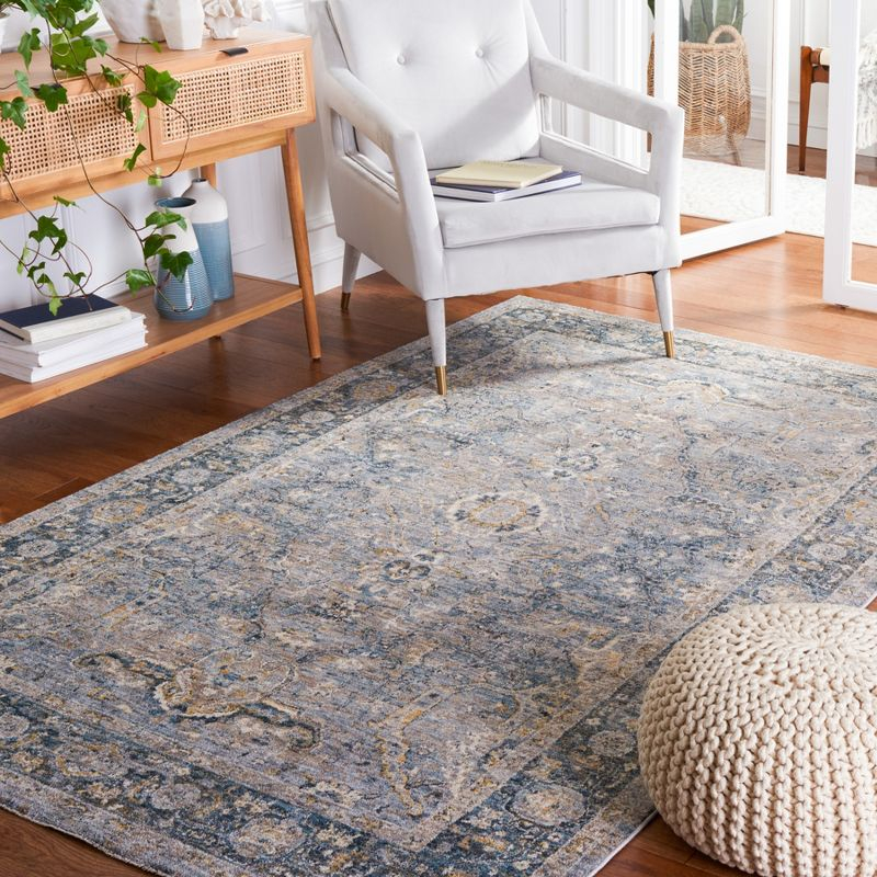 Valencia VAL566 Power Loomed Area Rug - Light Grey/Blue - 6'4"x6'4" - Safavieh.