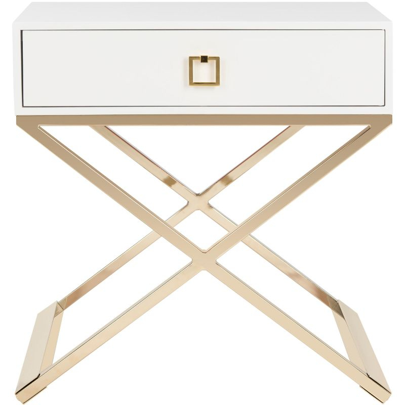 Zarina Modern Cross Leg End Table - White - Safavieh.