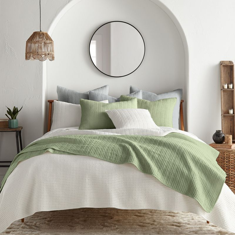 Mills Waffle Desert Sage Twin Quilt Set - Levtex Home