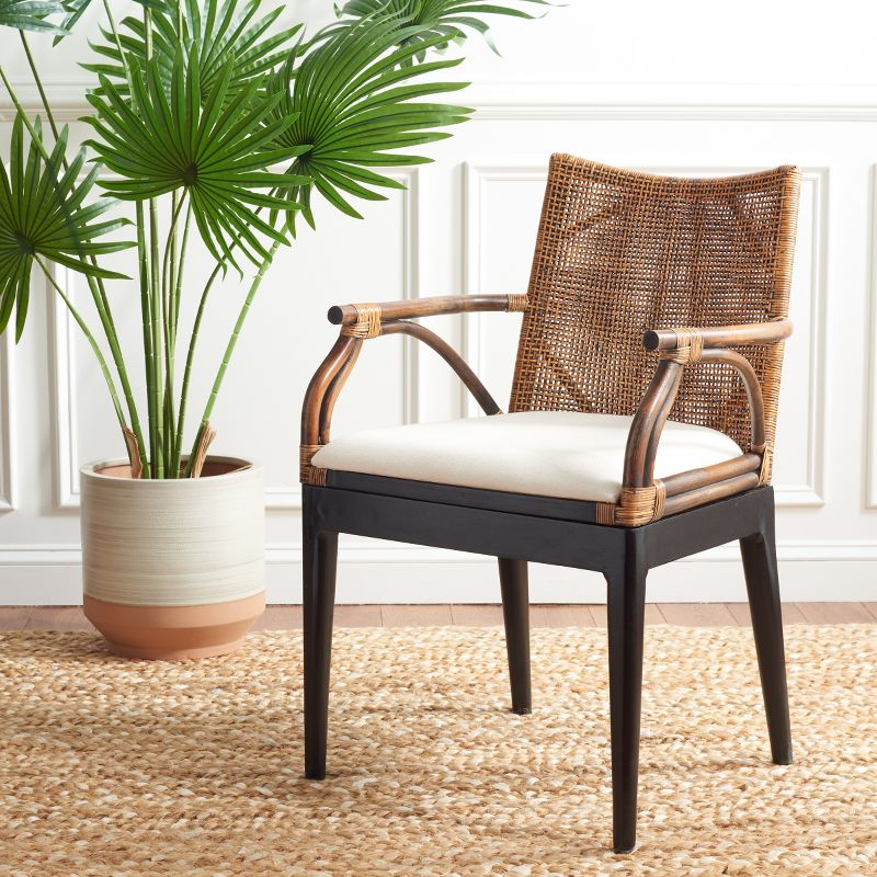 Gianni Arm Chair - SEA4011 - Brown/Black - Safavieh