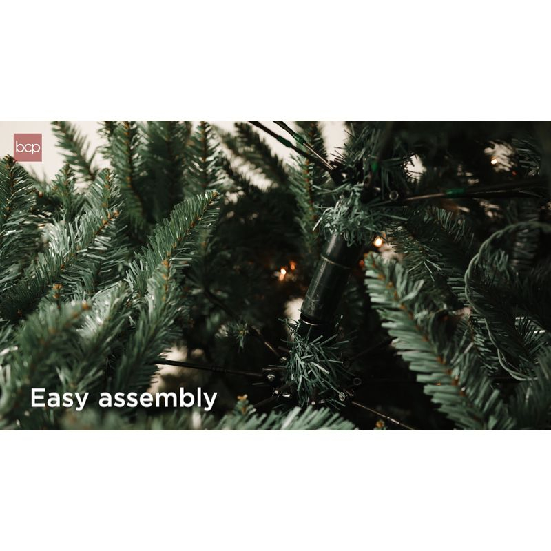 Best Choice Products 4.5ft Prelit Pencil Christmas Tree, Spruce Style Holiday Decor w/ 288 Tips, 150 Lights, Base