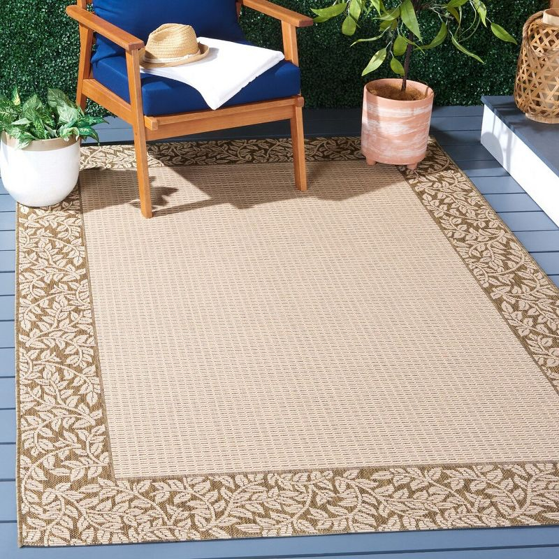 Courtyard CY0727 Power Loomed Indoor and Outdoor Area Rug - Natural/Brown - 6'7"x9'6" - Safavieh