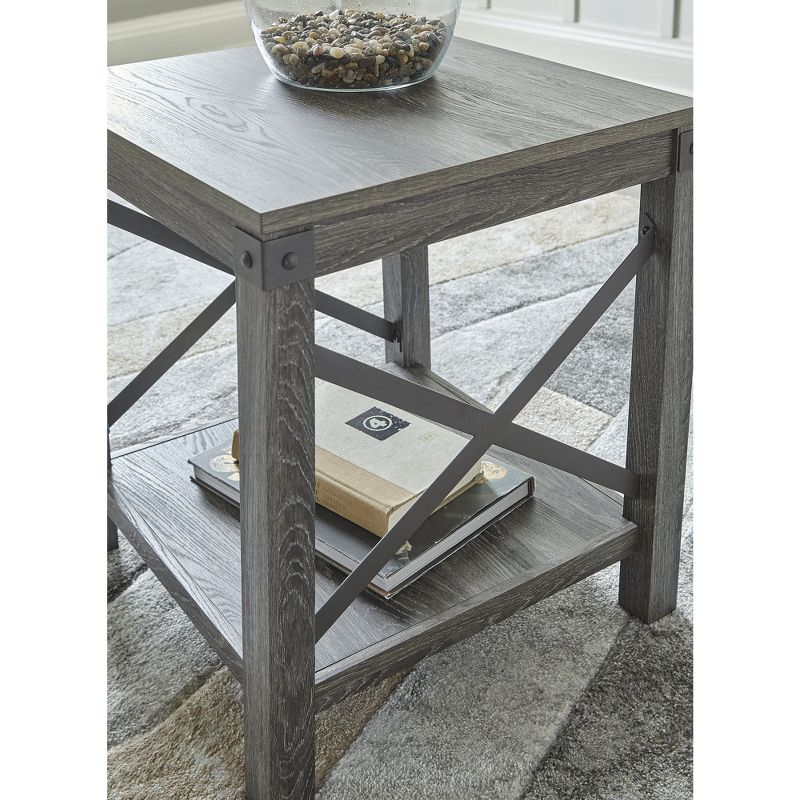 Signature Design by Ashley Casual Freedan End Table, Grayish Brown