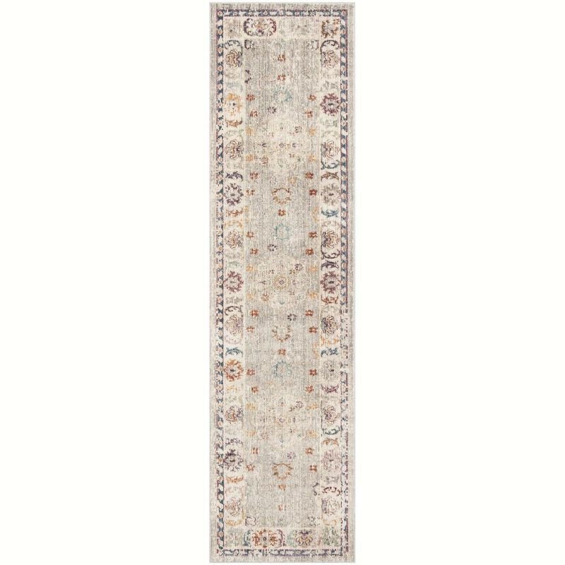 Illusion ILL708 Power Loomed Runner Rug - Light Grey/Cream - 2'3"x8' - Safavieh.